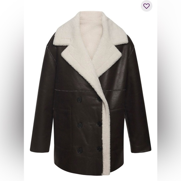 Lascana Women’s Reversible Double Breasted Coat Sz.6 Brown Ivory NEW WITHOUT TAG - Picture 4 of 13